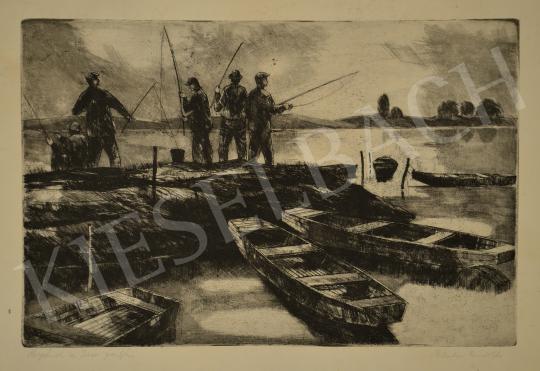 For sale  Blahos, Rudolf - Anglers by the Tisza Bank 's painting