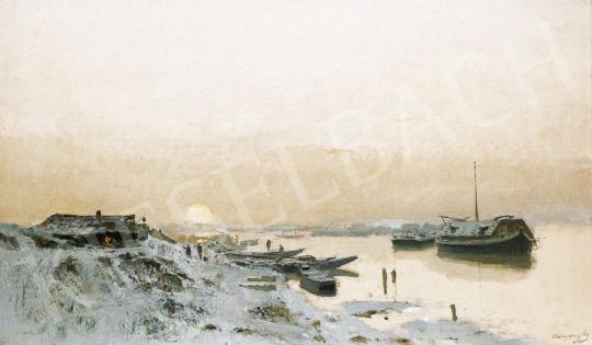  Mednyánszky, László - Sunrise by the Snowy Riverside | 22. Auction auction / 13 Lot