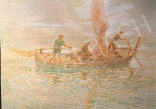 Eladó  Bölcskey Ferenc - Halászok (Naplemente a Lagunán) festménye