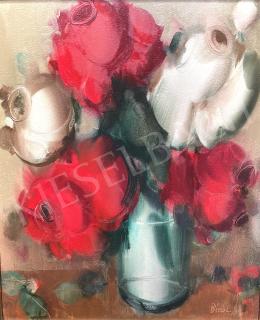 Bíró, Lajos - Bouquet of Roses (Red, White, Green) 