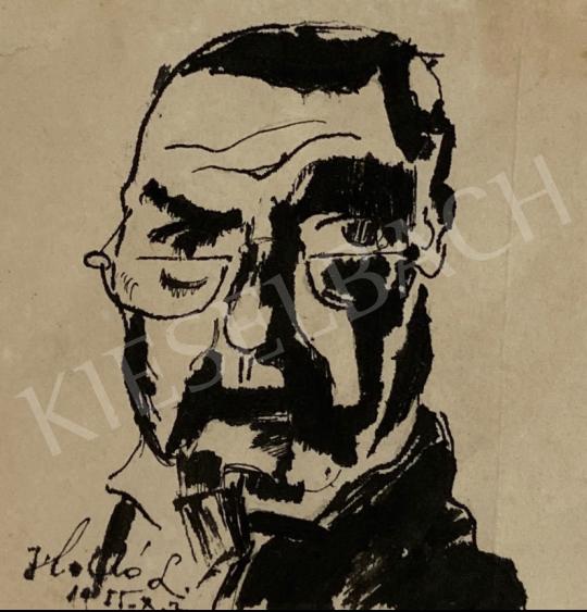 Eladó  Holló László - Szemüveges férfi arckép festménye