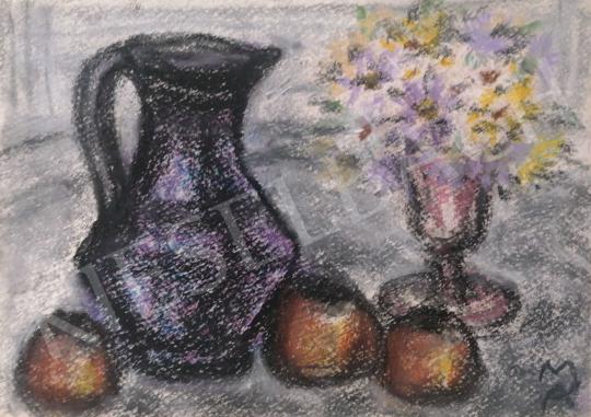 For sale Abonyi, Arany (Márton Sándorné) - Jug Still Life with Flowers 's painting