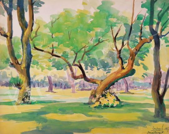 Eladó  Ember János - Margitszigeti fák 1957 festménye
