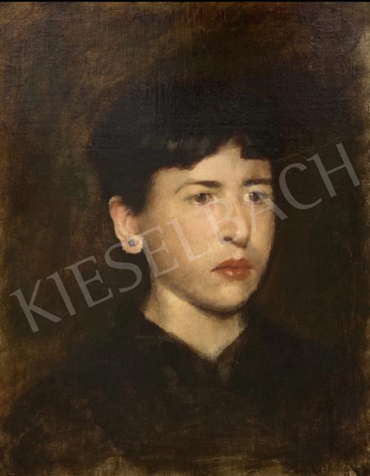 For sale Fényes, Adolf - Lady with Blue Earrings 1890 's painting