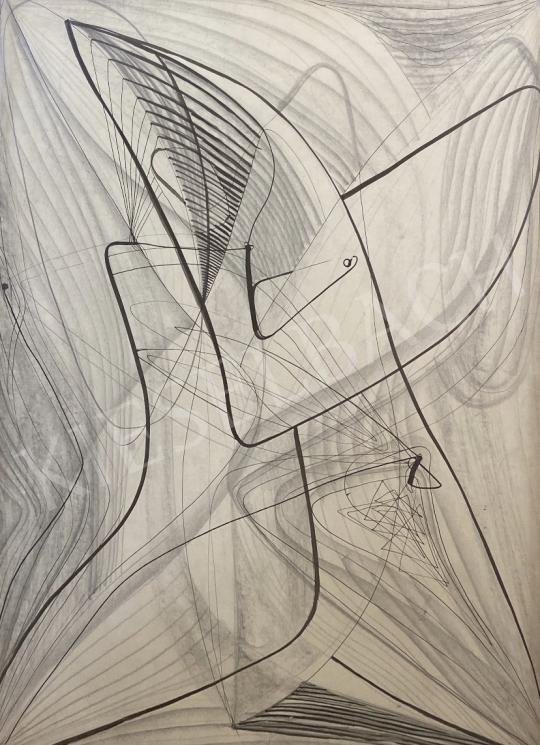 Gyarmathy, Tihamér - Line Composition 1948 painting