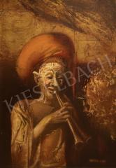  Bráda, Tibor - Man playing the flute 1984 painting