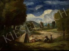 For sale  Circle of Iványi Grünwald Béla -  Gypsy camp 's painting