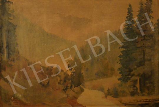 For sale Makoldy, József - Maramures Carpathians (Dawn in the Valley) 1939 's painting