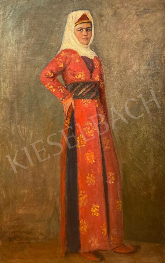 For sale  Unknown Painter in Central-Europe - Young woman in traditional costume 's painting