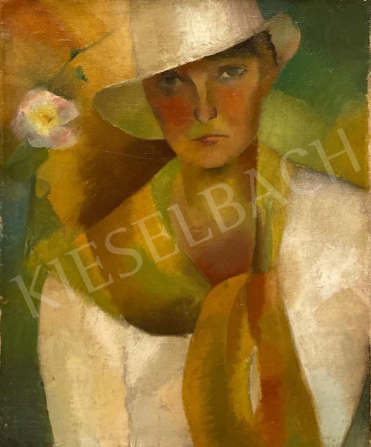 For sale Unknown painter -  Young woman in hat 's painting