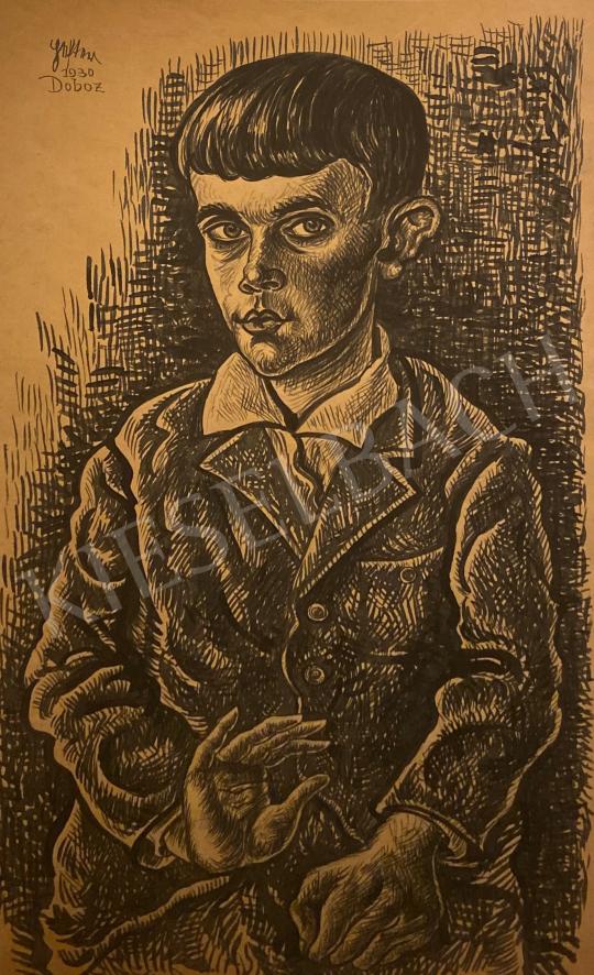 For sale  Doboz Imre  - Portrait of a boy 1930  's painting