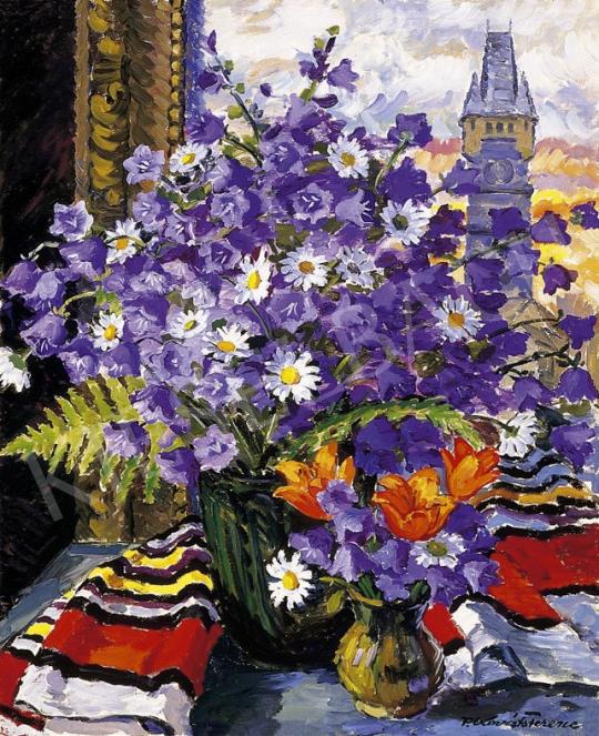 P. Kováts, Ferenc - Still-Life of Flowers and the István Tower | 5th Auction auction / 146 Lot