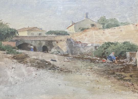 Eladó Deák-Ébner Lajos - Olasz kisváros (Patakparton) festménye