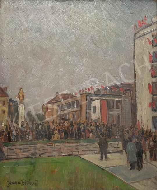 For sale Jaksa, István - Unveiling of the statue of Lenin in Szombathely 's painting