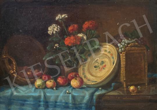 Eladó Ismeretlen festő - Csendélet muskátlival és szőlővel  festménye