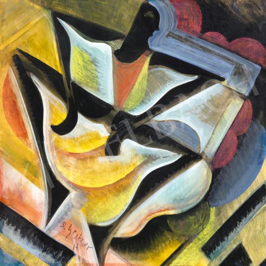  Scheiber Hugó - Táncosnő rivaldafényben (Swing), 1930-as évek festménye