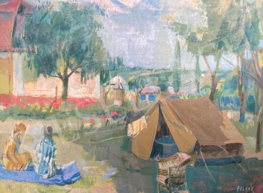 Eladó Bolgár József - Piknik a napsütötte nyári kertben festménye