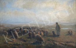  Viski, János - Shepherd with flock of sheep 