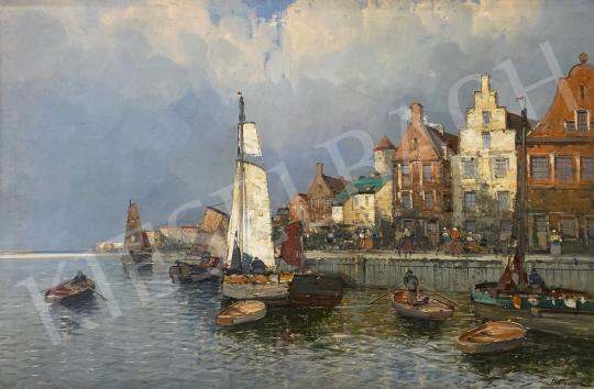 For sale Unknown painter - Sailing in the harbor 's painting