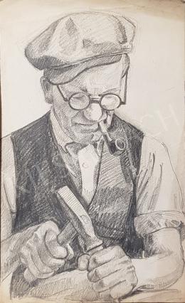 Bor, Pál - Master shoemaker smoking pipes 