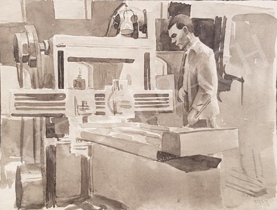 Eladó Bor Pál - Szakember a Ganz gyárban  festménye