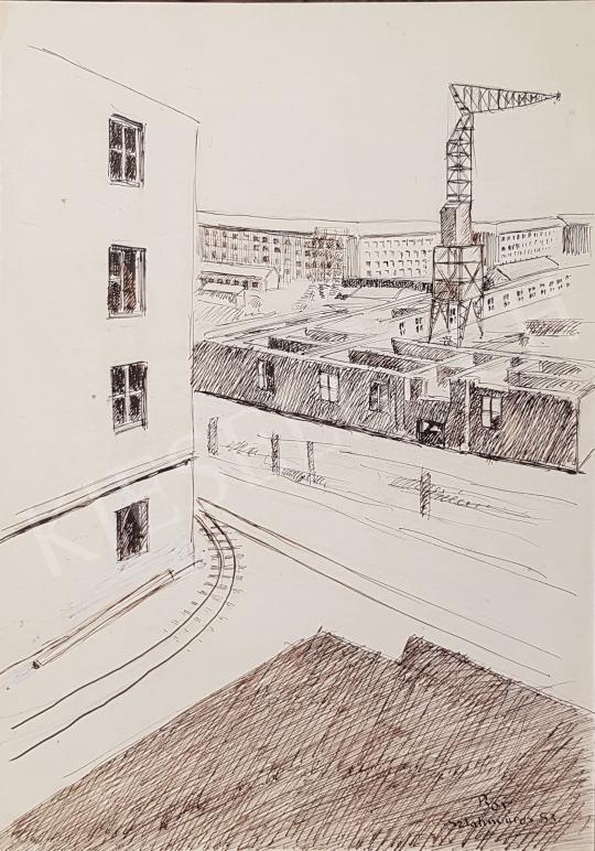 For sale Bor, Pál - Socialism under construction (Stalin City, Dunaújváros) 1953 's painting