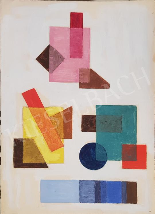 Eladó Bor Pál - Absztrakt színes formák  festménye