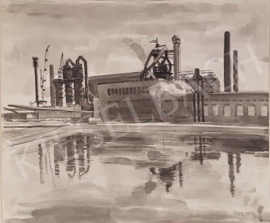 Eladó Bor Pál - Épülő szocializmus ( Gyár részlet ) 1954  festménye