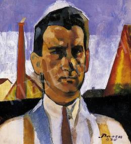 Pászk, Jenő - Self-Portrait in front of a Studio Window in Nagybánya 