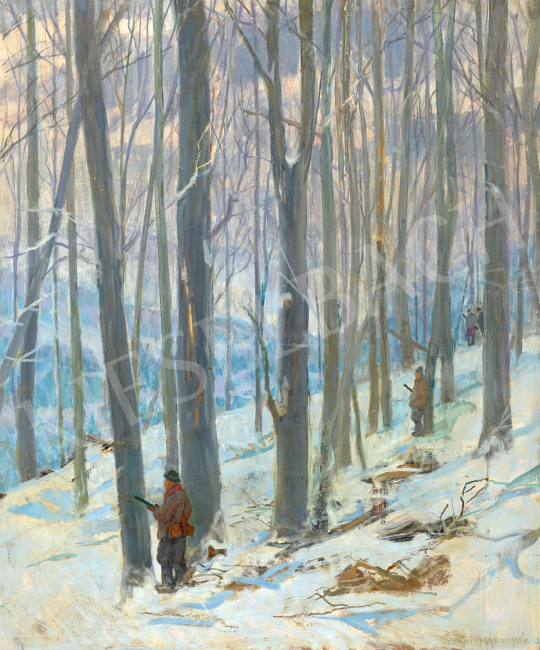  Csáki-Maronyák, József - Hunt in the Winter Forest (Boar Hunt) | 68th Auction auction / 21 Lot