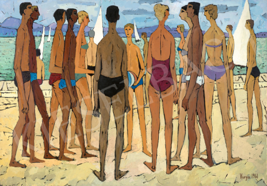  Varga, József - Bathers by the Lake Balaton, 1961 | 68th Auction auction / 61 Lot