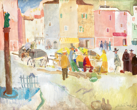 Vadász, Endre - Italian Town Square | 68th Auction auction / 70 Lot