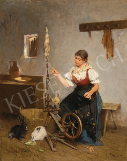 Deák Ébner, Lajos - Girl with Spinning Wheel (Szolnok) 