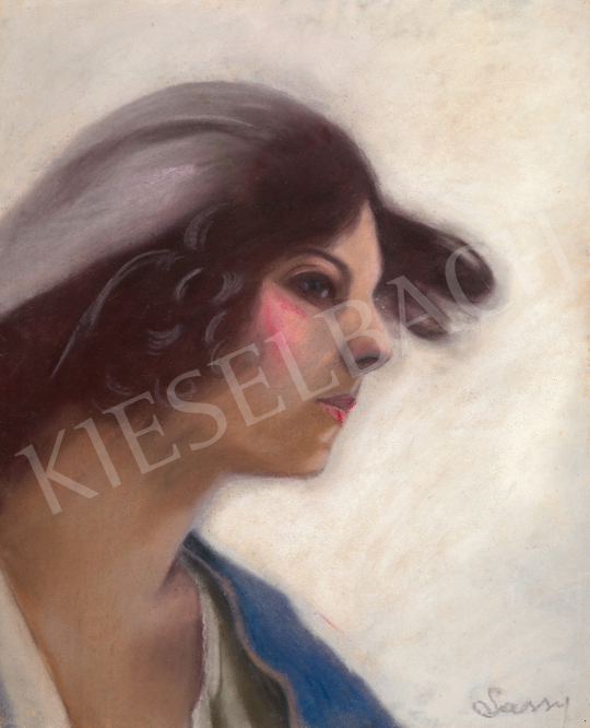 Sassy Attila - Szellő (Kék ruhás lány), 1920-as évek | 68. Aukció aukció / 88 tétel