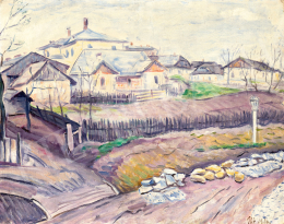  Pór, Bertalan - White Houses, 1916 