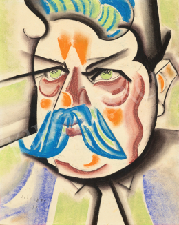  Scheiber Hugó - Bajuszos férfi (A bár portása), 1927 körül 