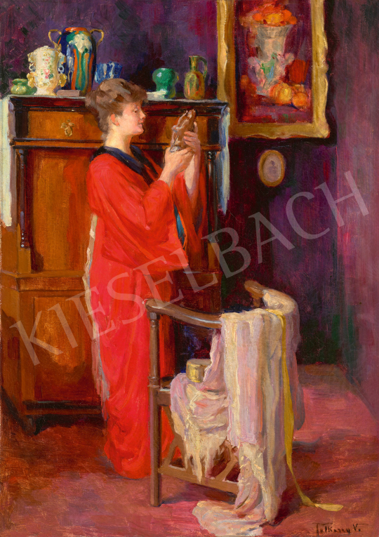 Telkessy Valéria - Szalonban (Az új szerzemény), 1910 körül | 68. Aukció aukció / 132 tétel