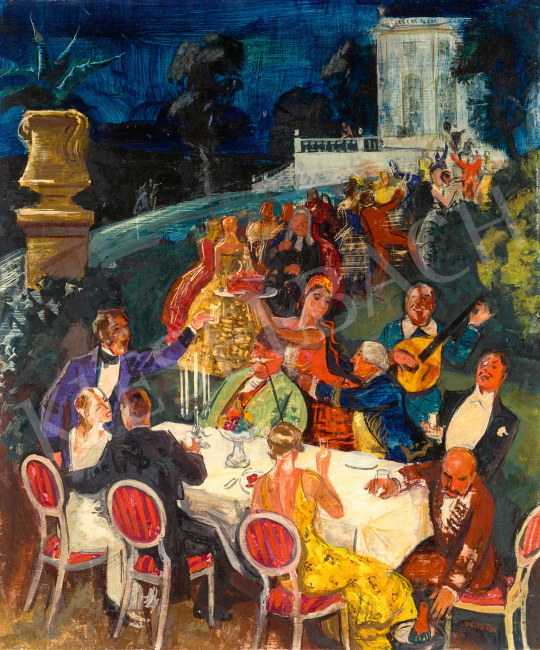  Pólya, Tibor - Jolly Evening in the Castle Garden, 1930s | 68th Auction auction / 134 Lot