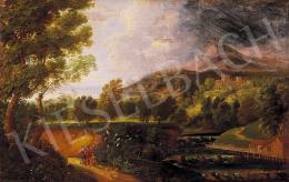 Unknown Dutch painter, second half of the 17t - Riverside Landscape with Figures 