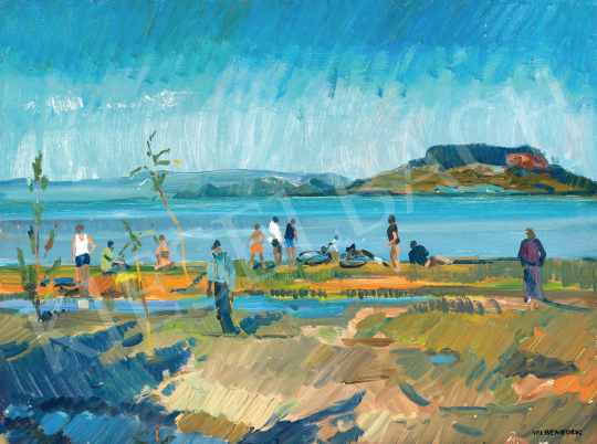 ifj. Benedek, Jenő - Summer Mood by Lake Balaton with the Badacsony Mountain in the Backround | 68th Auction auction / 167 Lot