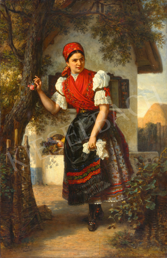 Than Mór - Szerelemre várva (A fehér keszkenő), 1883 | 68. Aukció aukció / 173 tétel