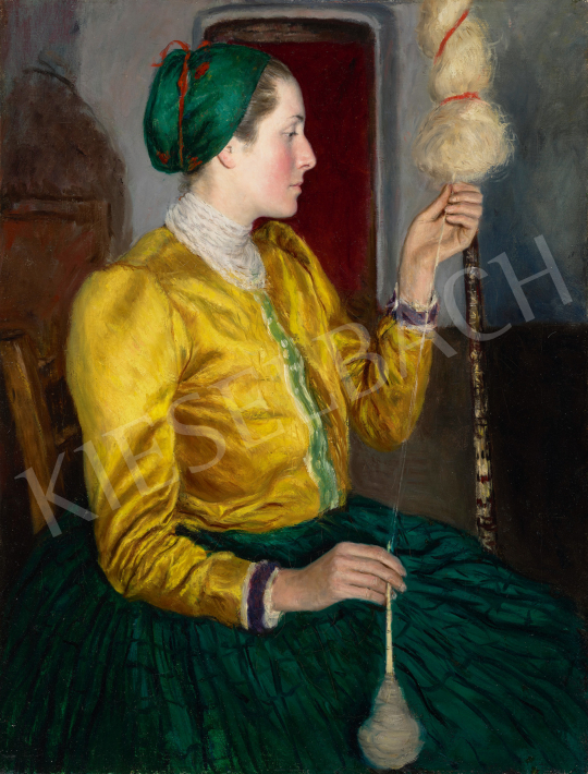  Glatz, Oszkár - Girl with a Distaff | 68th Auction auction / 180 Lot