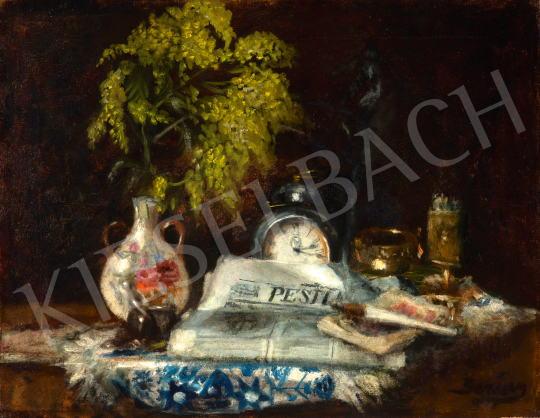 Berény Róbert - Műtermi csendélet órával, 1905 körül | 68. Aukció aukció / 199 tétel