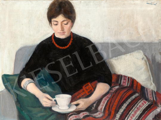 Mácsai, István - Girl Drinking Café (Retro) | 68th Auction auction / 200 Lot