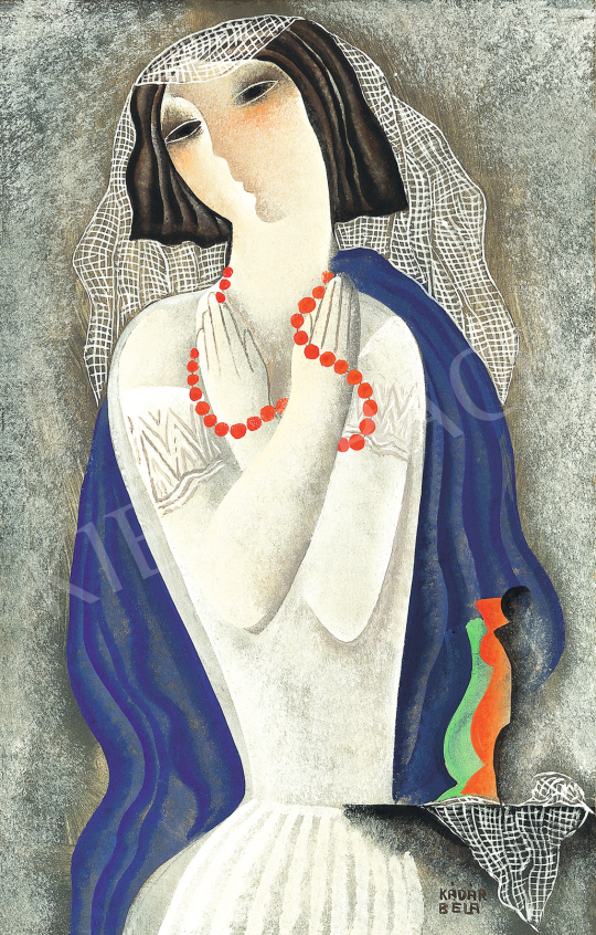  Kádár, Béla - Art Deco Girl with Red Pearls | 68th Auction auction / 225 Lot