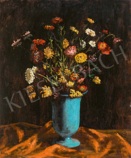 Orbán, Dezső - Flowers in a Blue Vase 