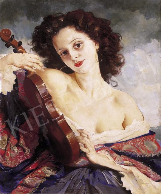  Szánthó Mária - Fiatal lány hegedűvel | 5. Aukció aukció / 186 tétel