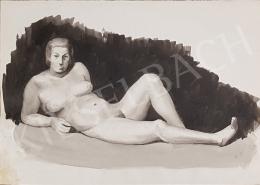 Bor, Pál - Lying female nude 