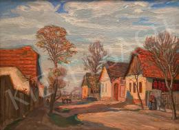 Dinnyés, Ferenc - Detail of a small town street in the sunshine 