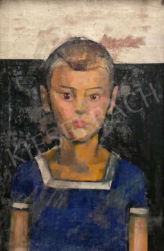 Eladó  Miháltz Pál - Faluvége ( Hátoldalt Kisfiú portré) festménye